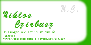 miklos czirbusz business card